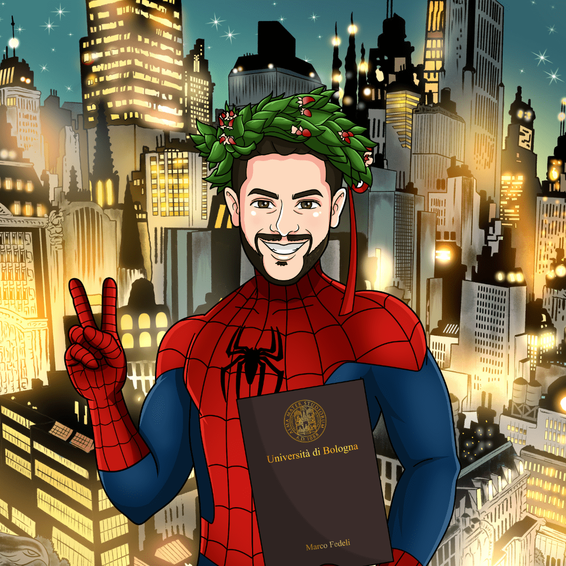 Portrait personnalisé Cadeau de diplôme - Transformez-vous en super-héros !