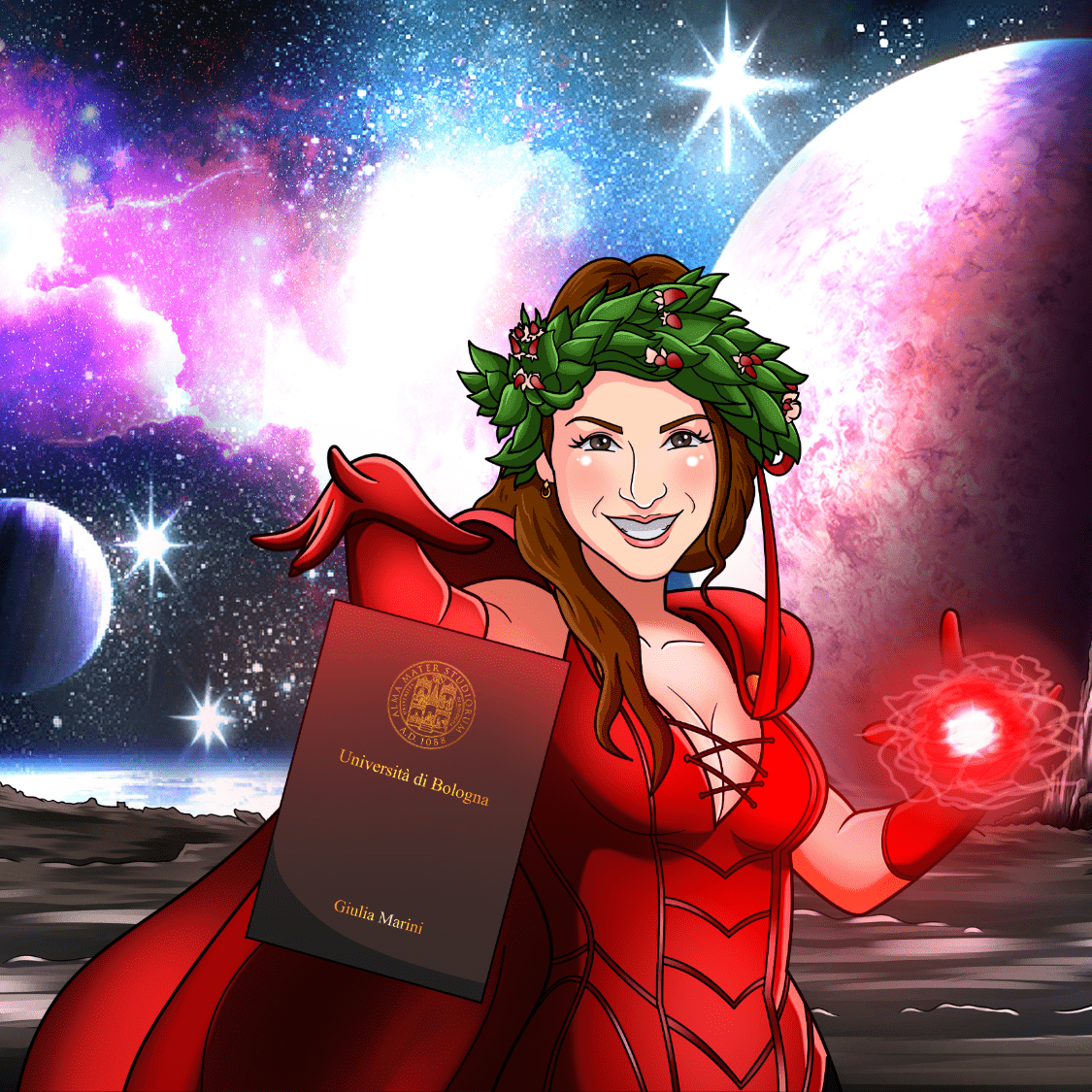 Portrait personnalisé Cadeau de diplôme - Transformez-vous en super-héros !