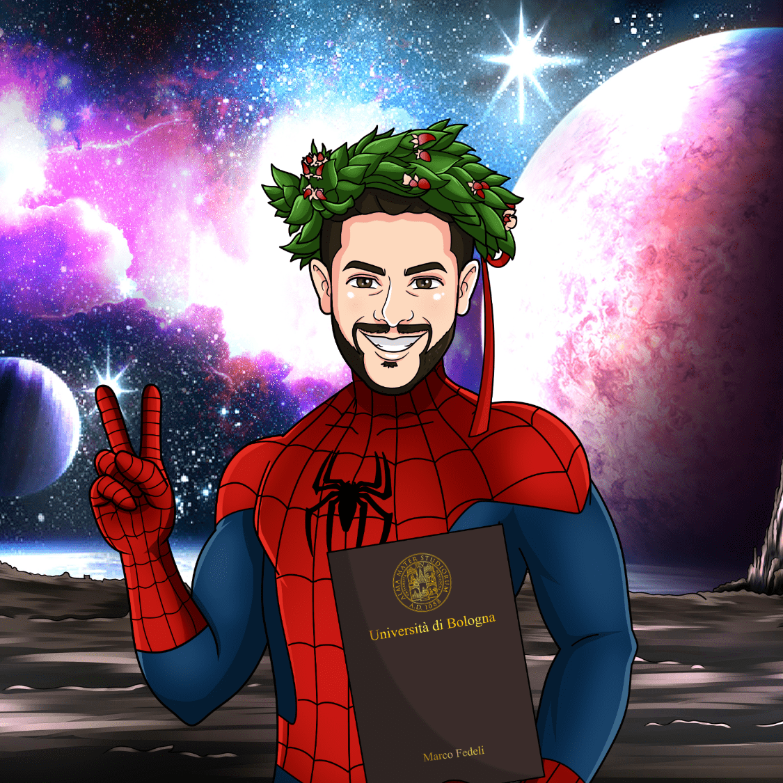 Portrait personnalisé Cadeau de diplôme - Transformez-vous en super-héros !
