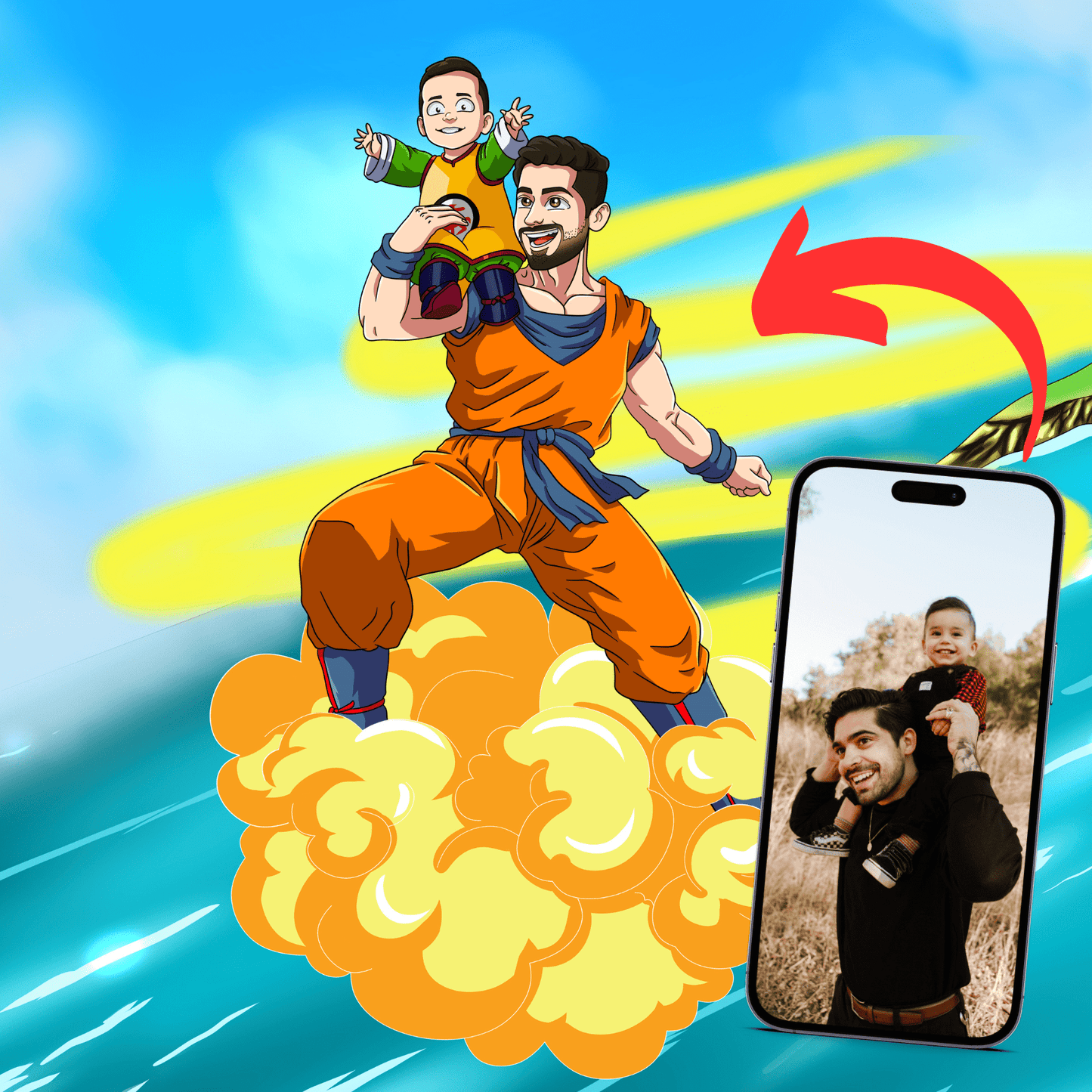 Aangepast Portret Wordt Super Saiyan