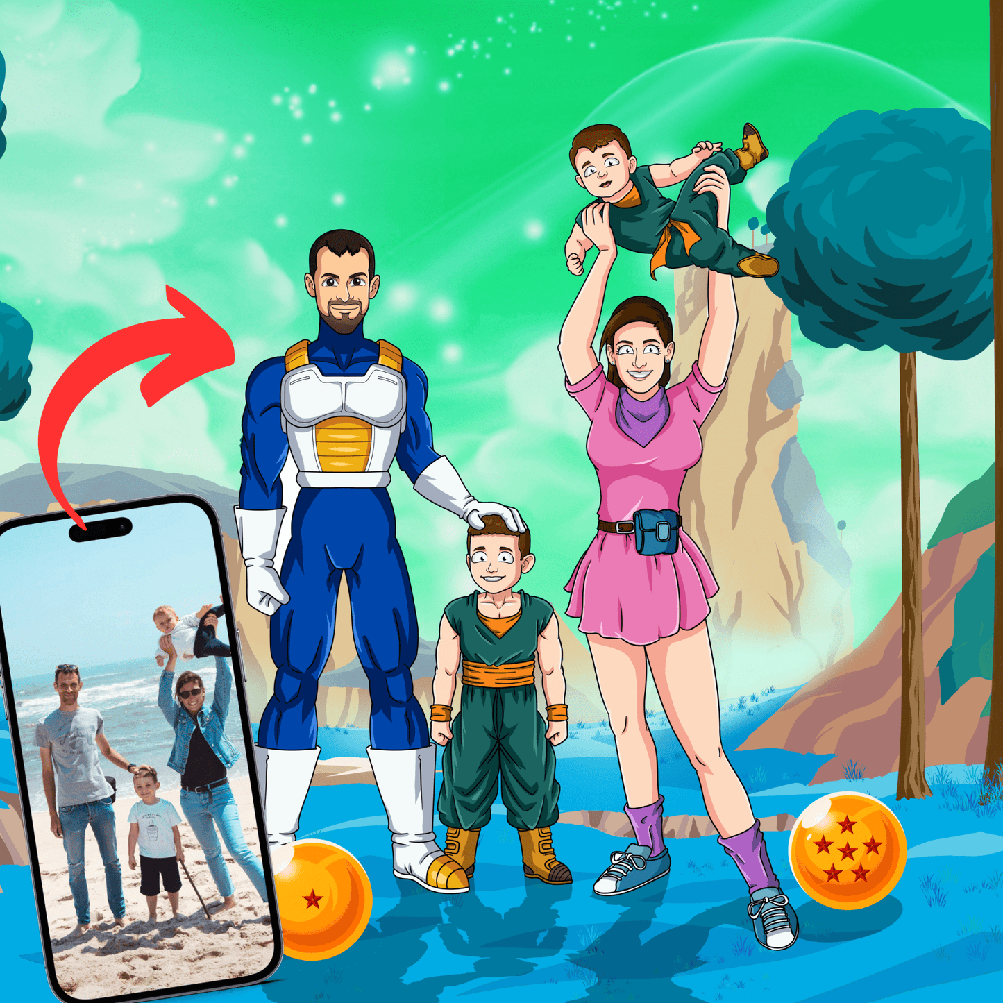 Aangepast Portret Wordt Super Saiyan