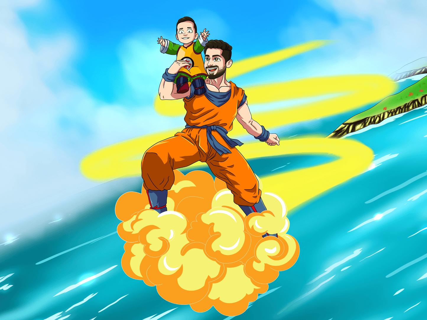 Aangepast Portret Wordt Super Saiyan