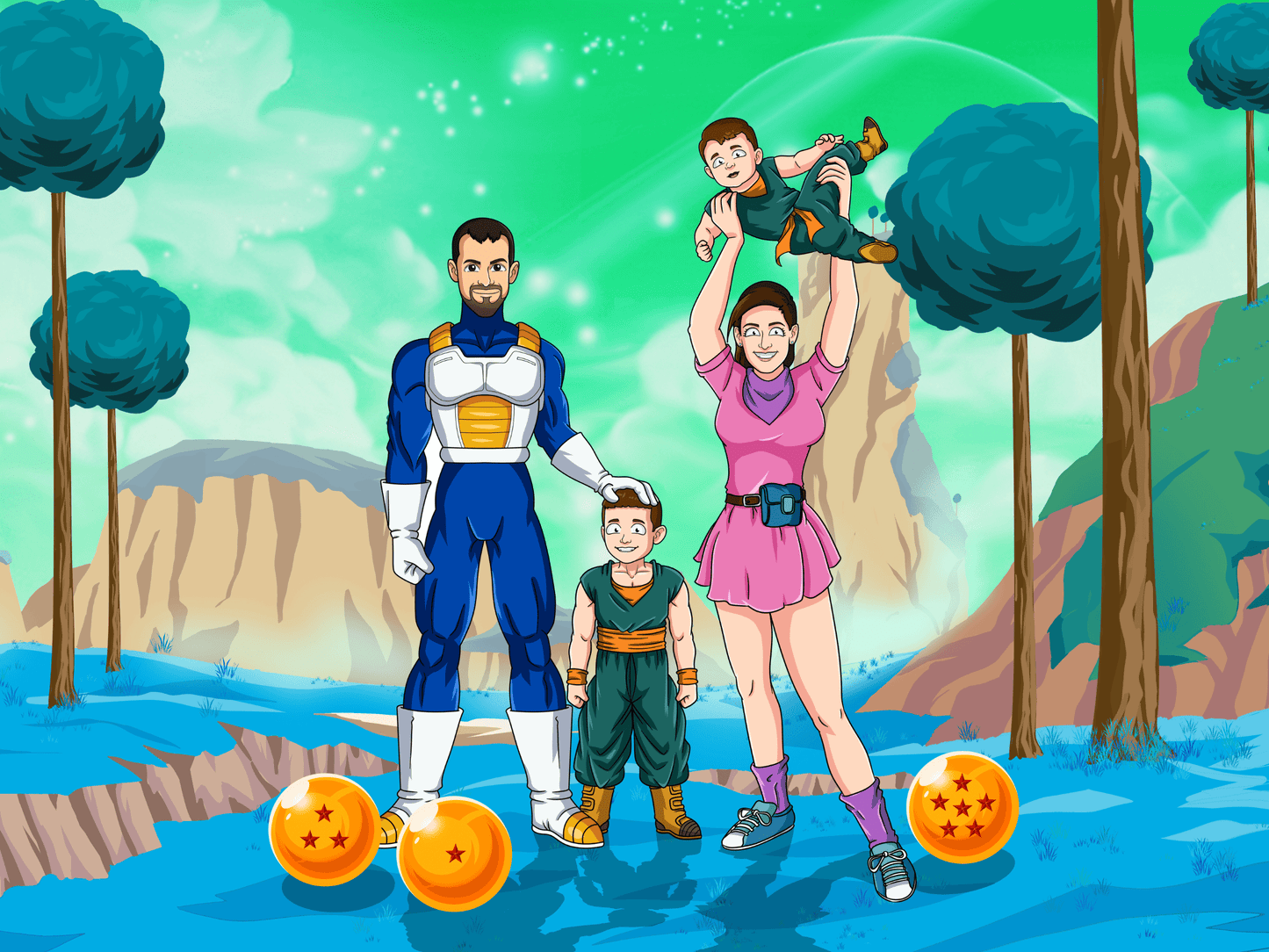 Aangepast Portret Wordt Super Saiyan