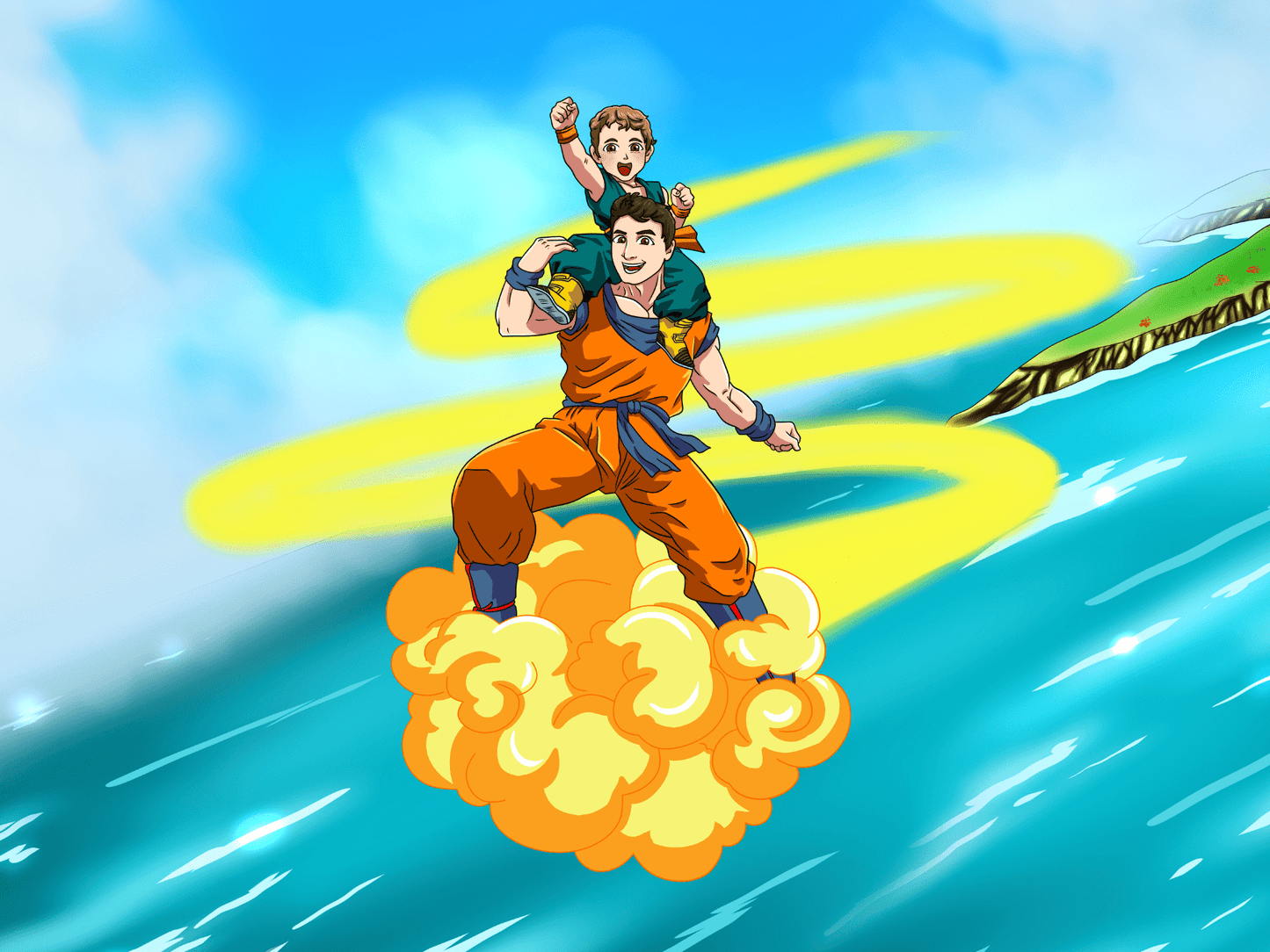 Aangepast Portret Wordt Super Saiyan