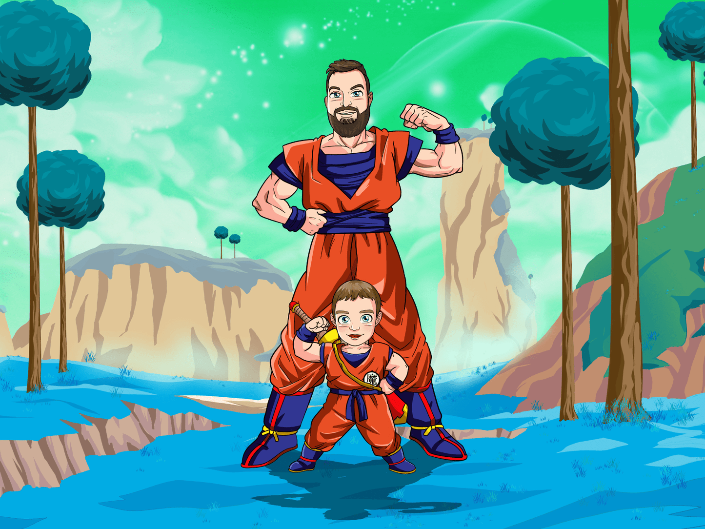 Aangepast Portret Wordt Super Saiyan