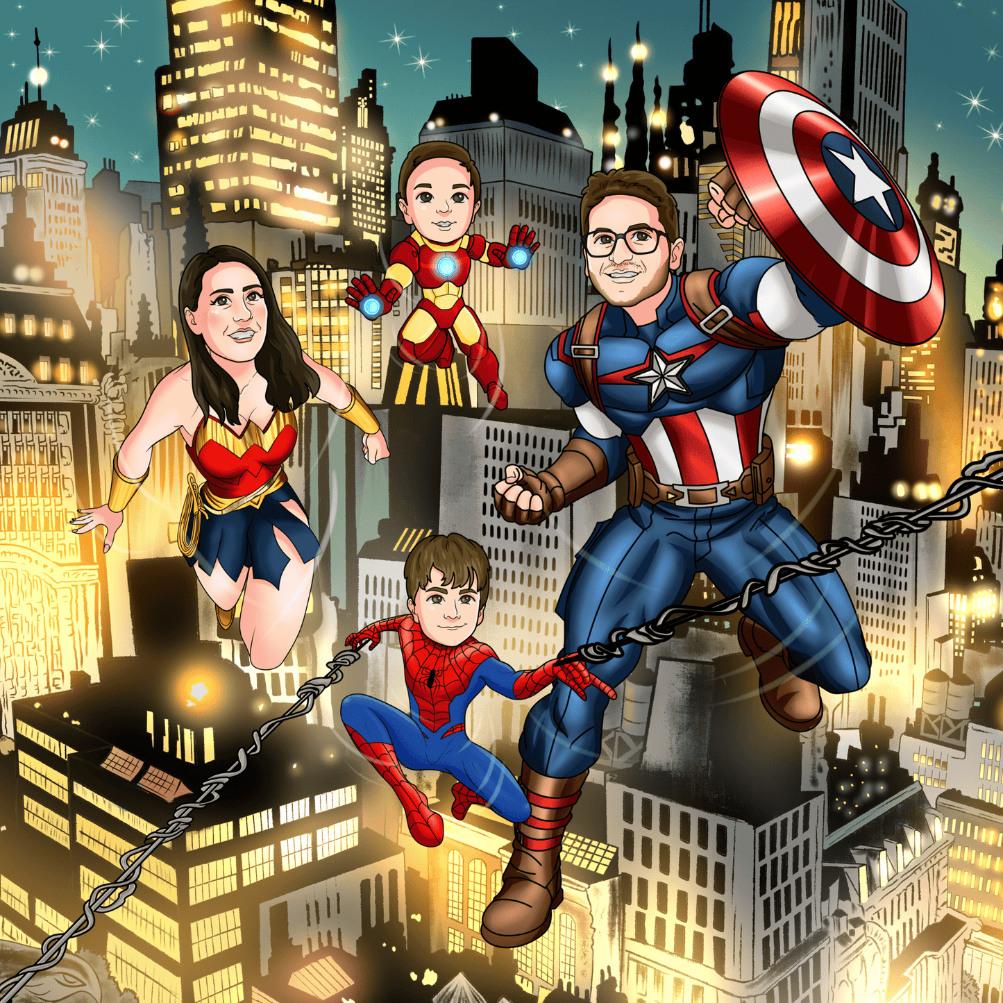 Portrait personnalisé Cadeau de diplôme - Transformez-vous en super-héros !
