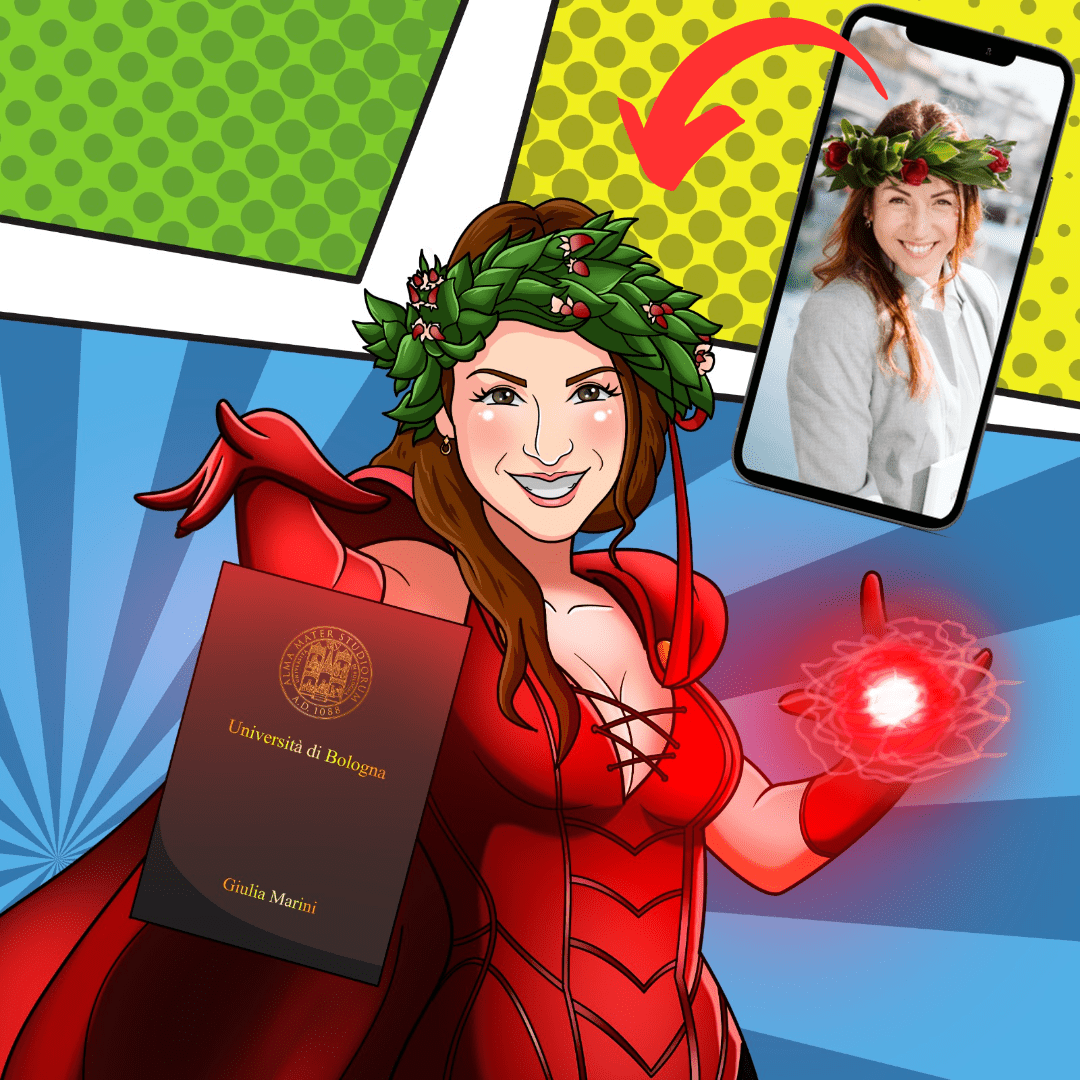 Portrait personnalisé Cadeau de diplôme - Transformez-vous en super-héros !
