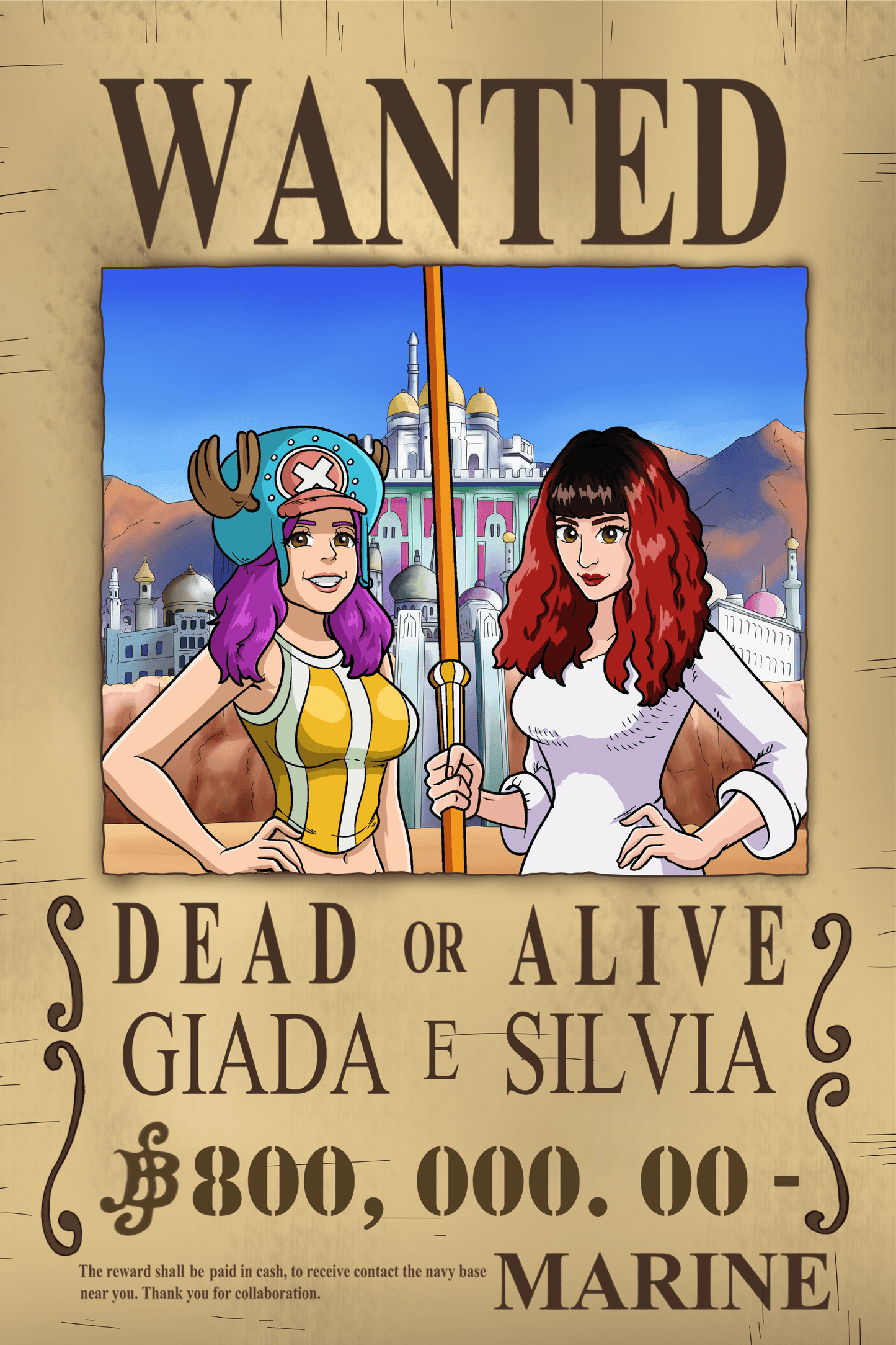 Ritratto Personalizzato: Manifesto Pirati Ricercati