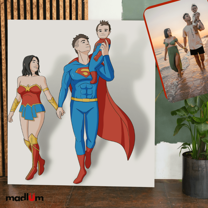 Portrait personnalisé Cadeau de diplôme - Transformez-vous en super-héros !