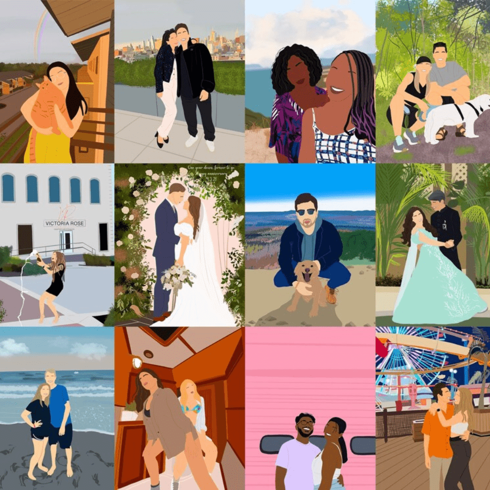Illustration personnalisée portrait sans visage