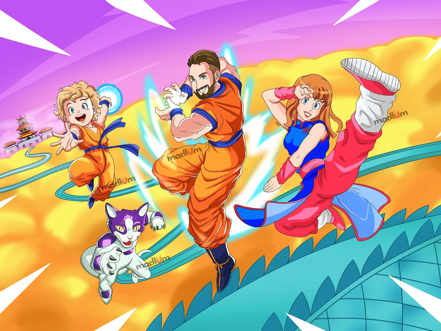 Aangepast Portret Wordt Super Saiyan