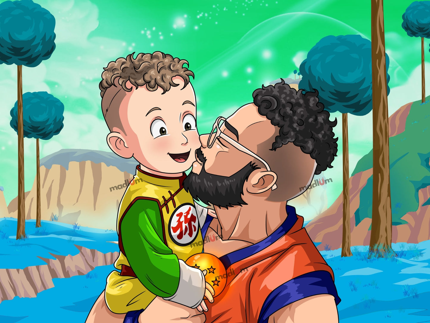 Aangepast Portret Wordt Super Saiyan