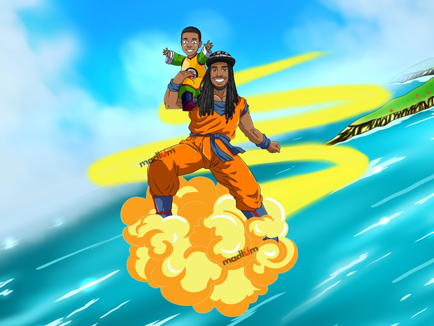 Aangepast Portret Wordt Super Saiyan