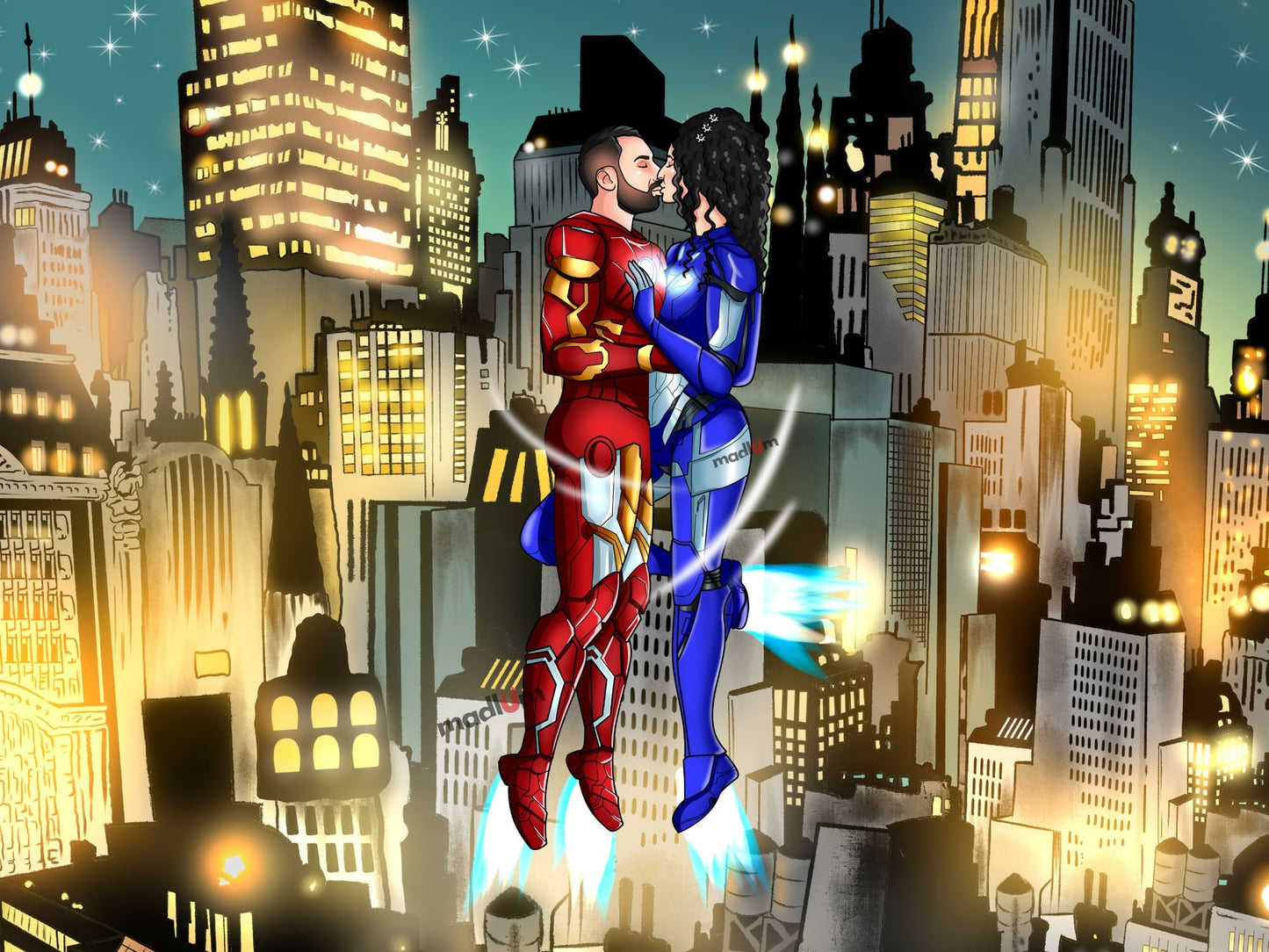Portrait de couple : transformez-vous en super-héros !