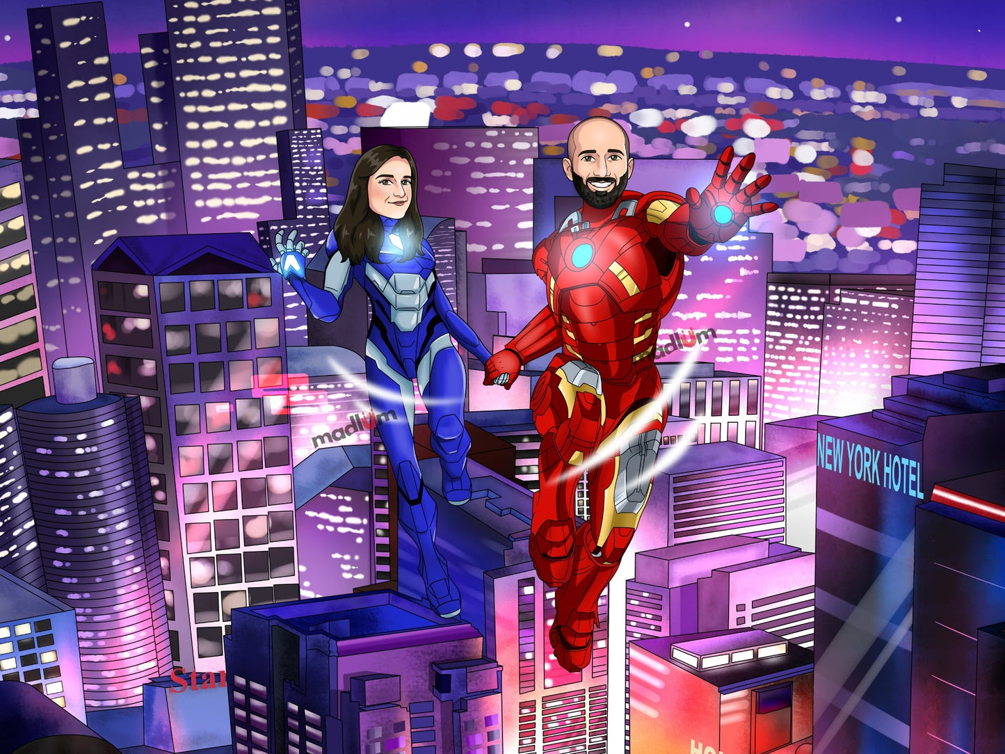 Portrait de couple : transformez-vous en super-héros !