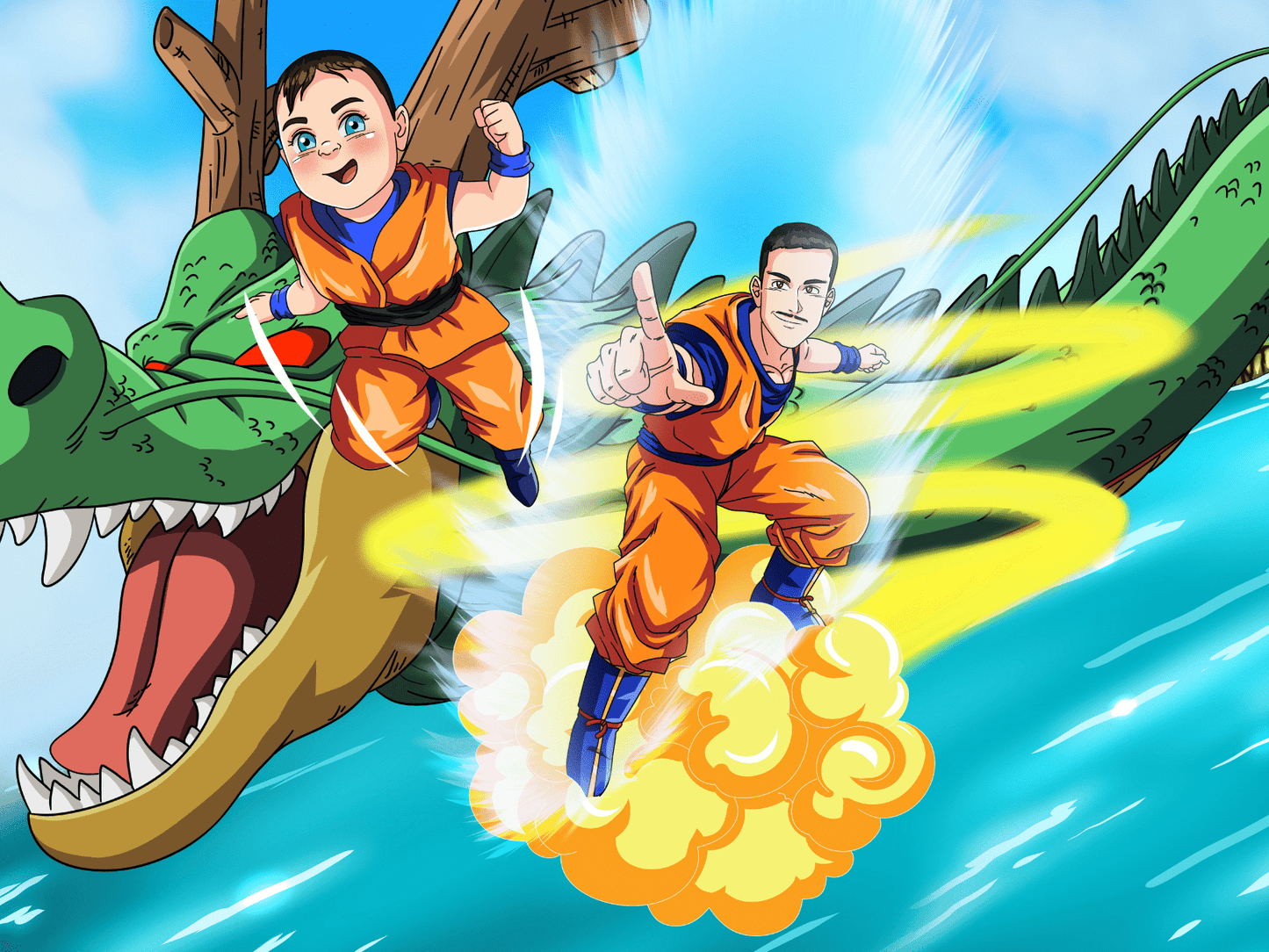 Aangepast Portret Wordt Super Saiyan