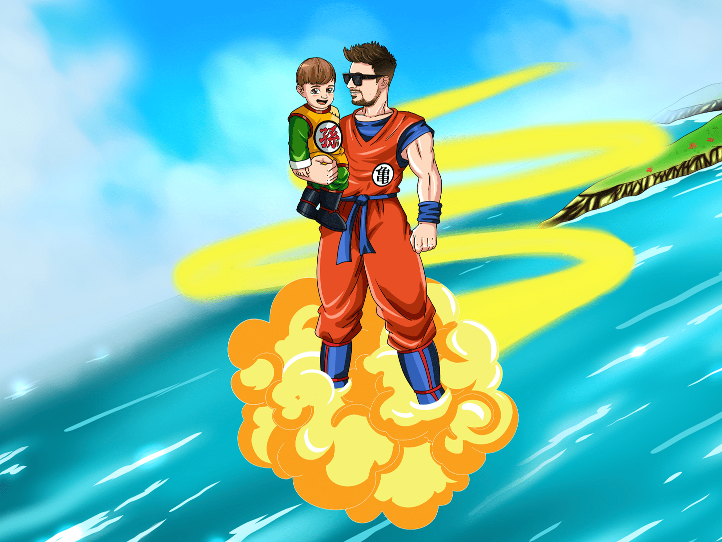 Aangepast Portret Wordt Super Saiyan