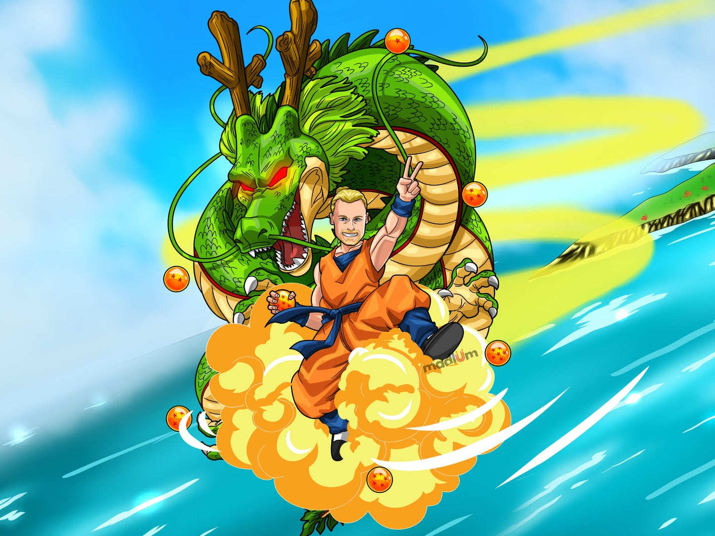 Aangepast Portret Wordt Super Saiyan