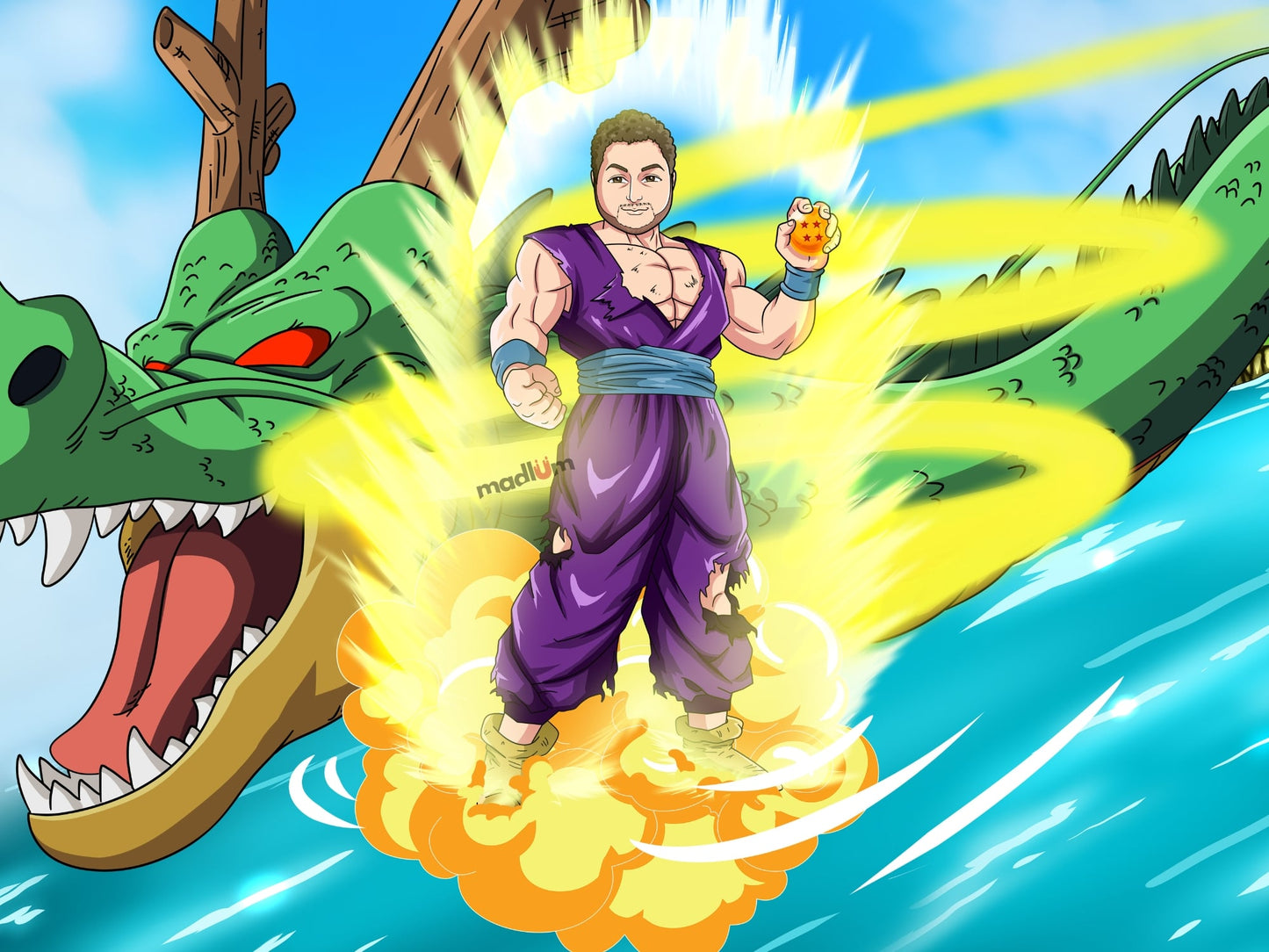 Aangepast Portret Wordt Super Saiyan