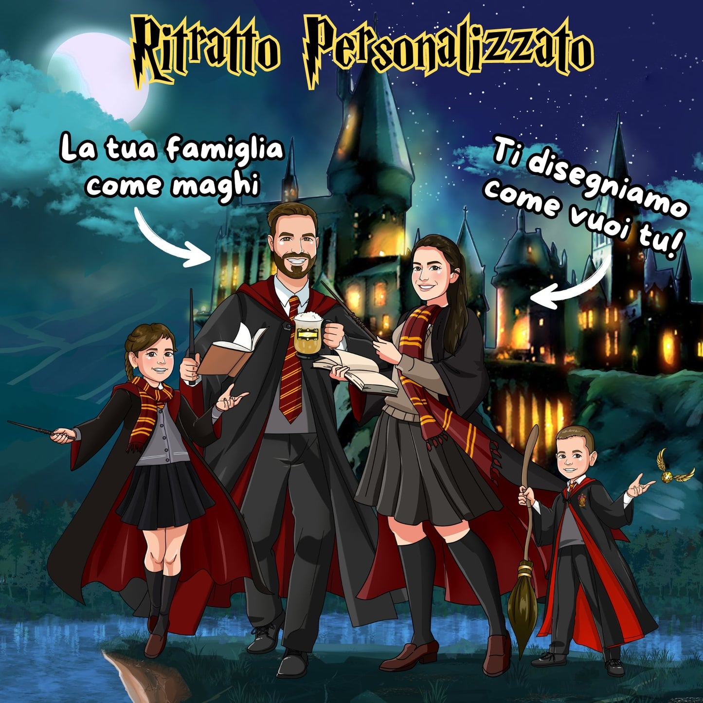 Portrait personnalisé - De Moldus à Sorciers !