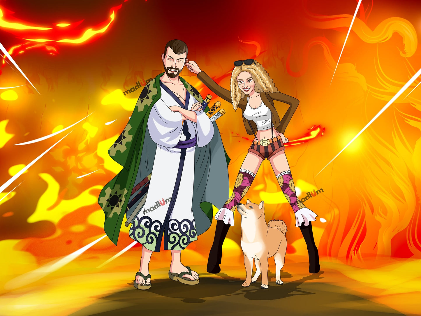 Aangepast One Piece Volledig Lichaam Portret