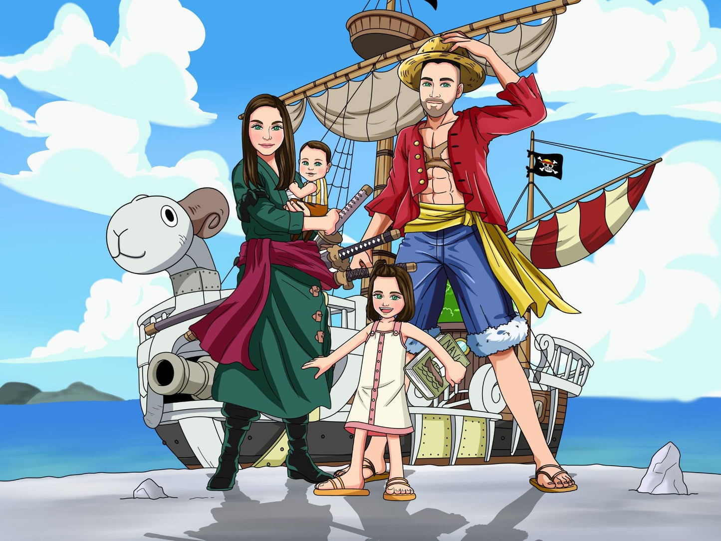 Aangepast One Piece Volledig Lichaam Portret