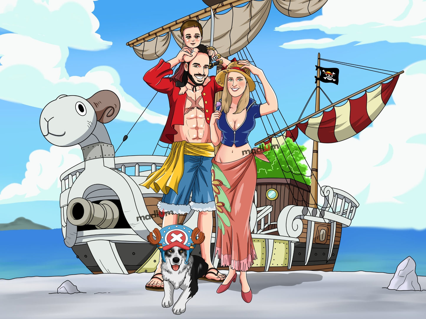 Ritratto Personalizzato One Piece Corpo Intero