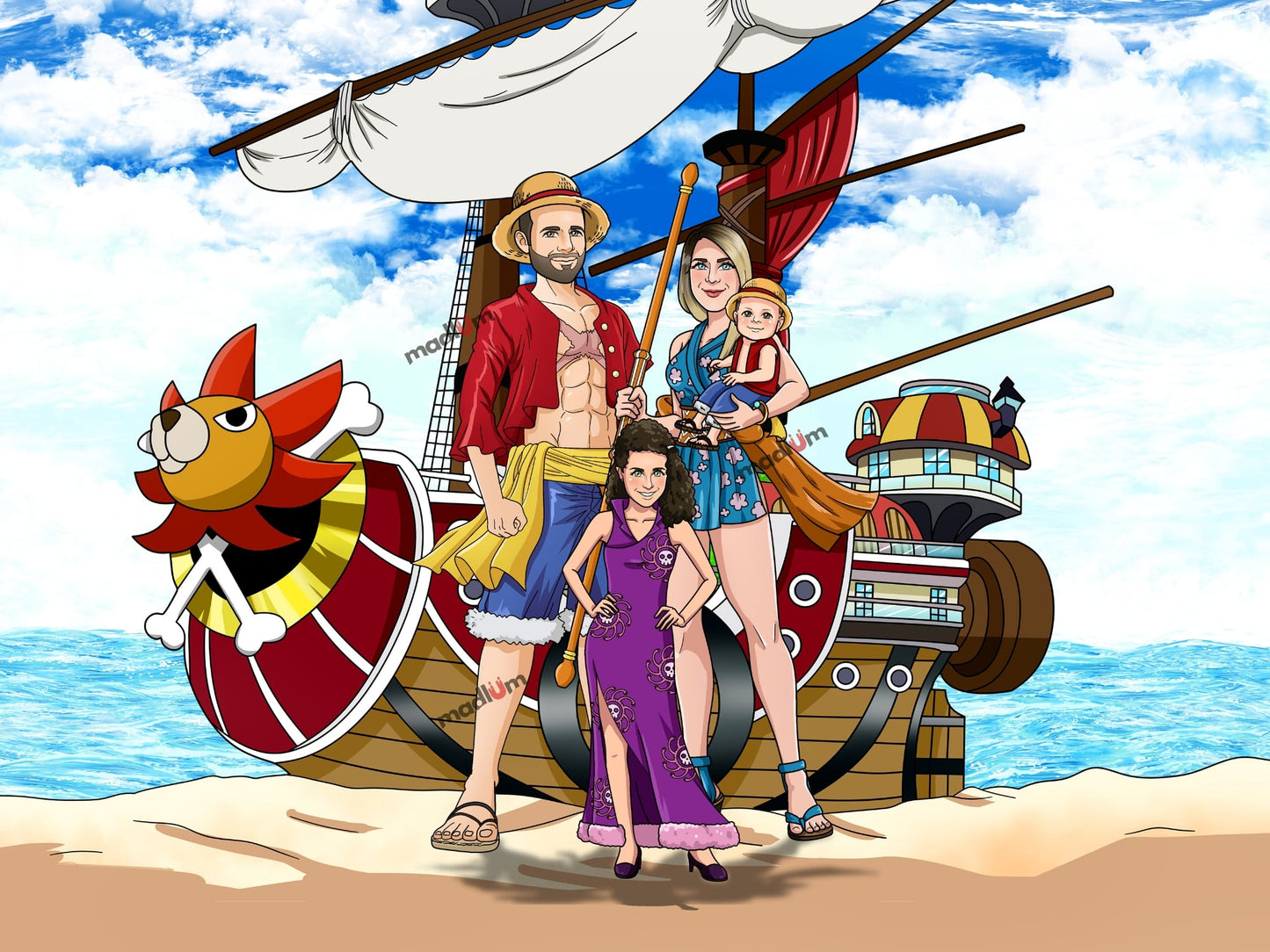 Aangepast One Piece Volledig Lichaam Portret