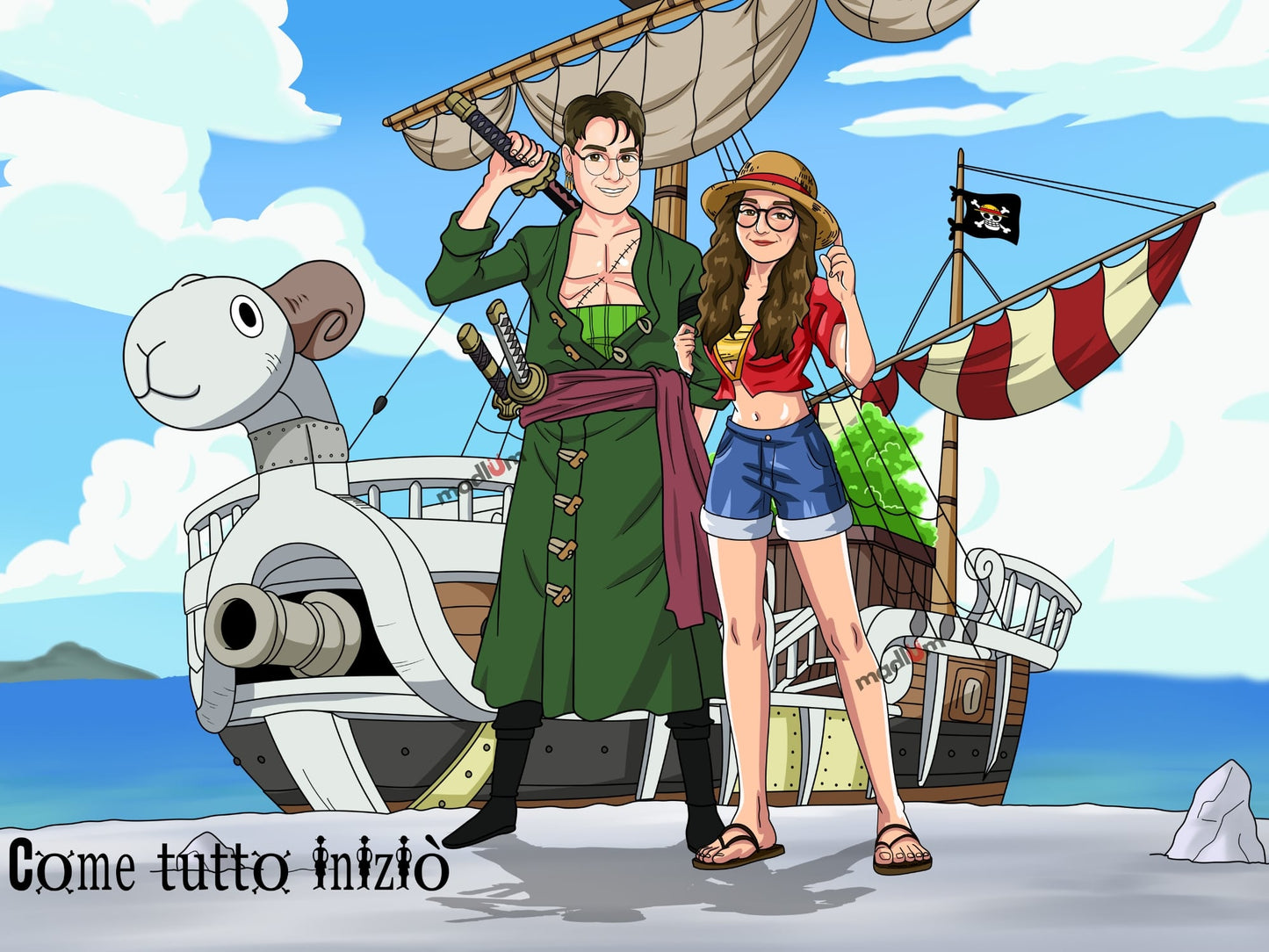 Aangepast One Piece Volledig Lichaam Portret