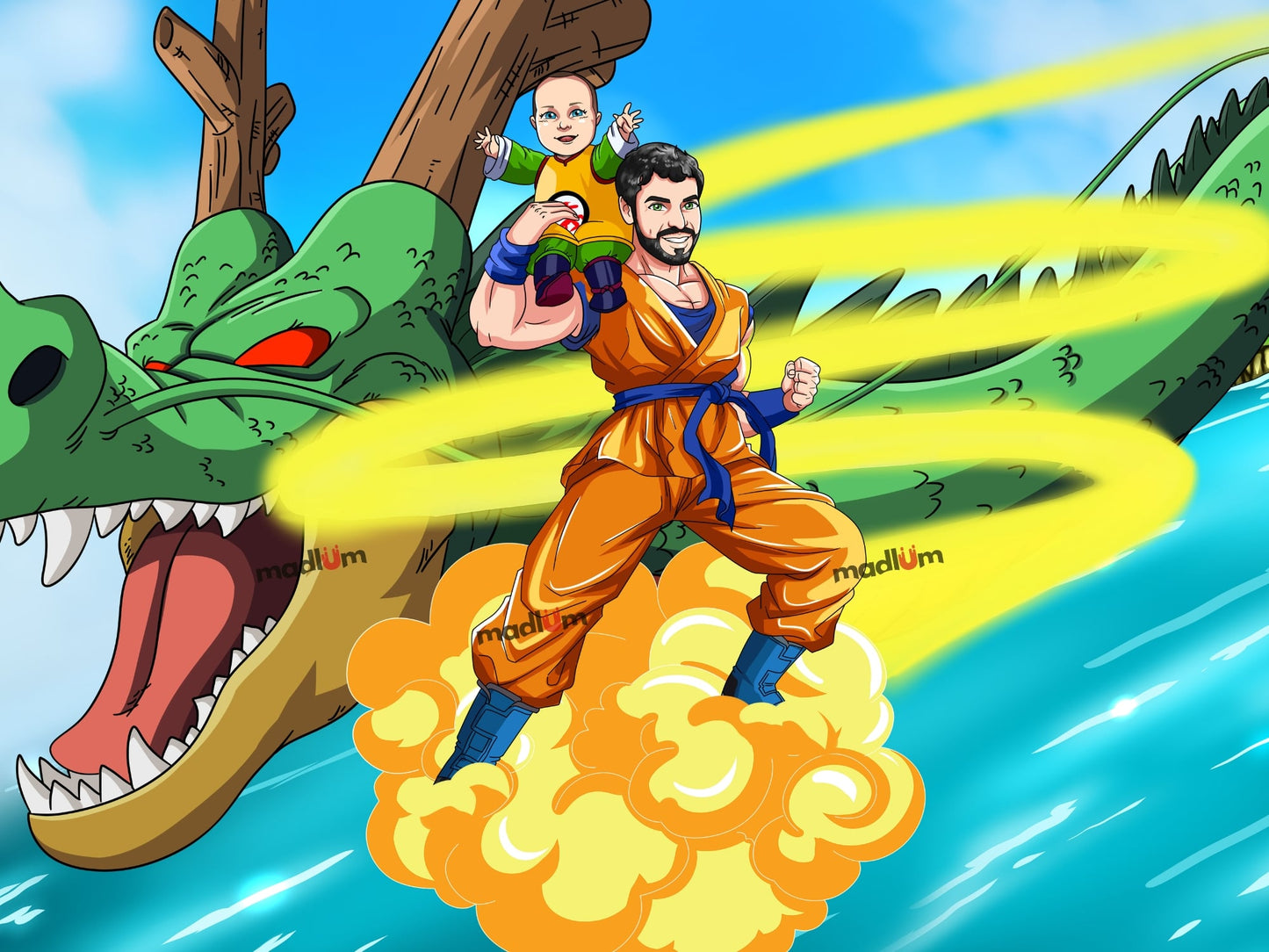 Aangepast Portret Wordt Super Saiyan