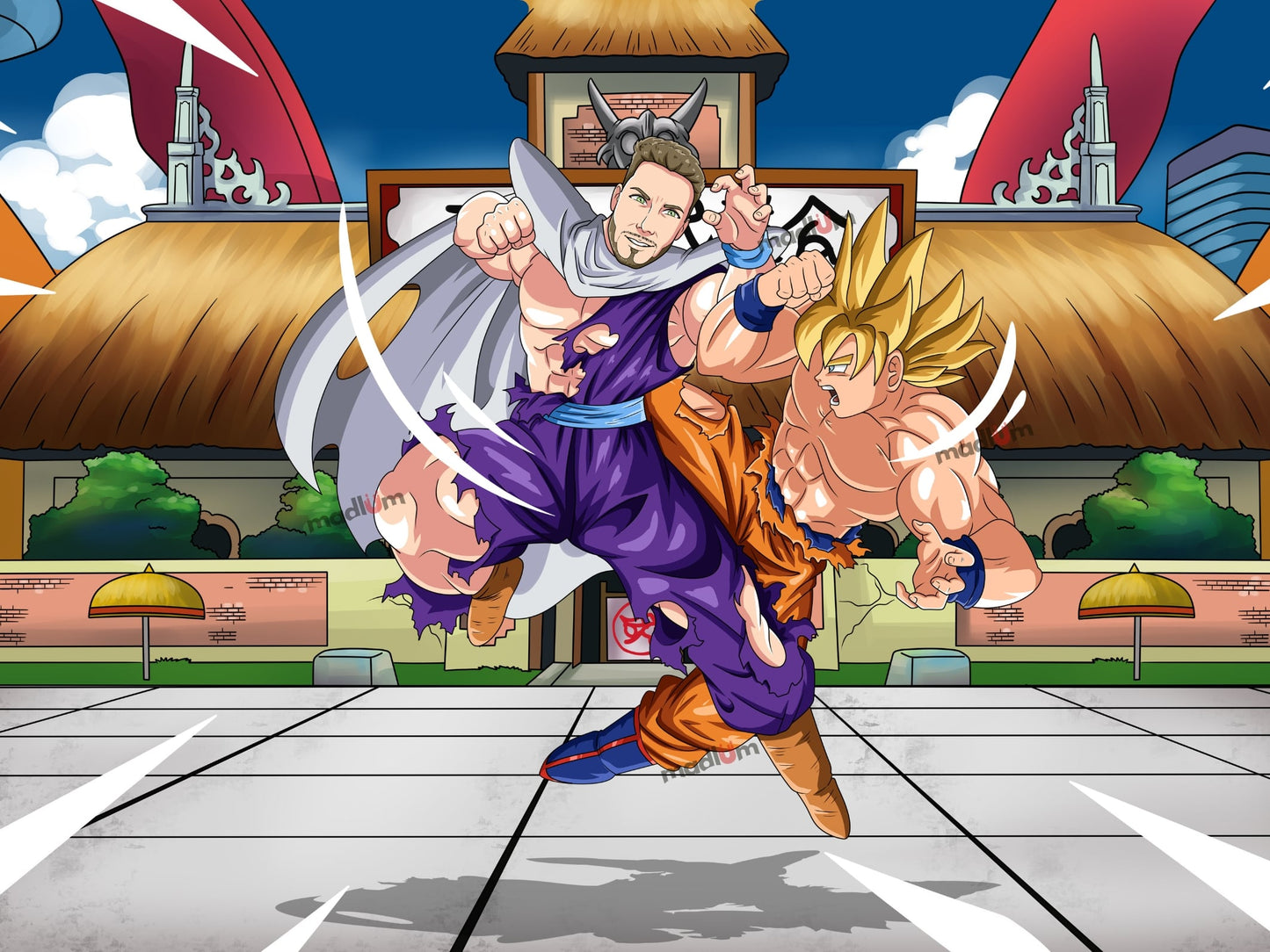 Aangepast Portret Wordt Super Saiyan