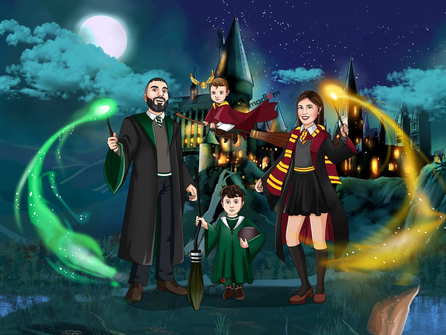 Portrait personnalisé - De Moldus à Sorciers !