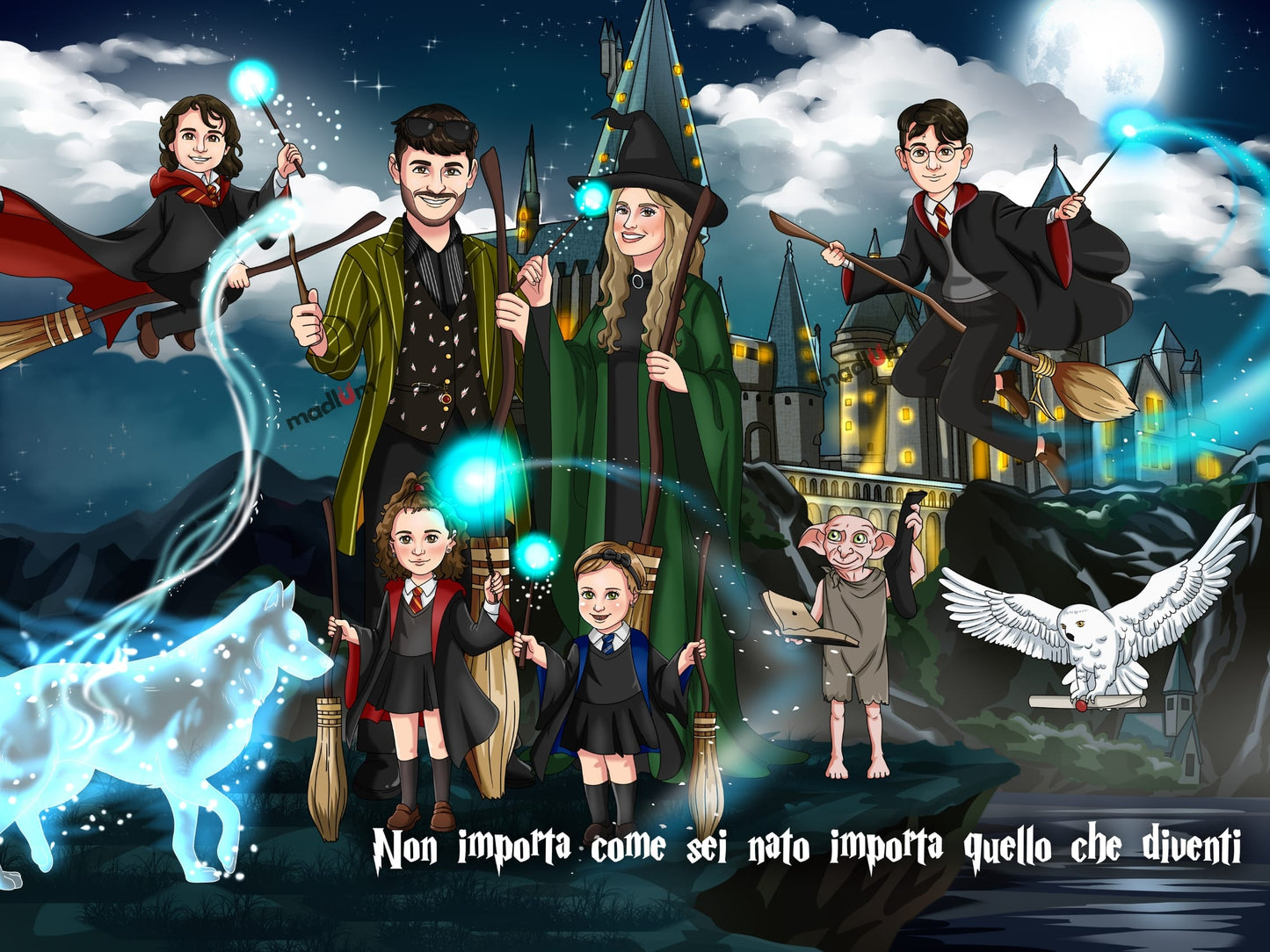 Portrait personnalisé - De Moldus à Sorciers !