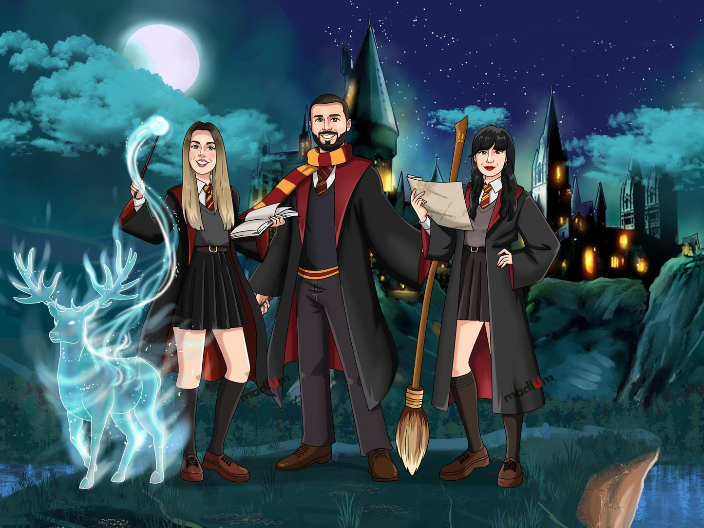 Portrait personnalisé - De Moldus à Sorciers !