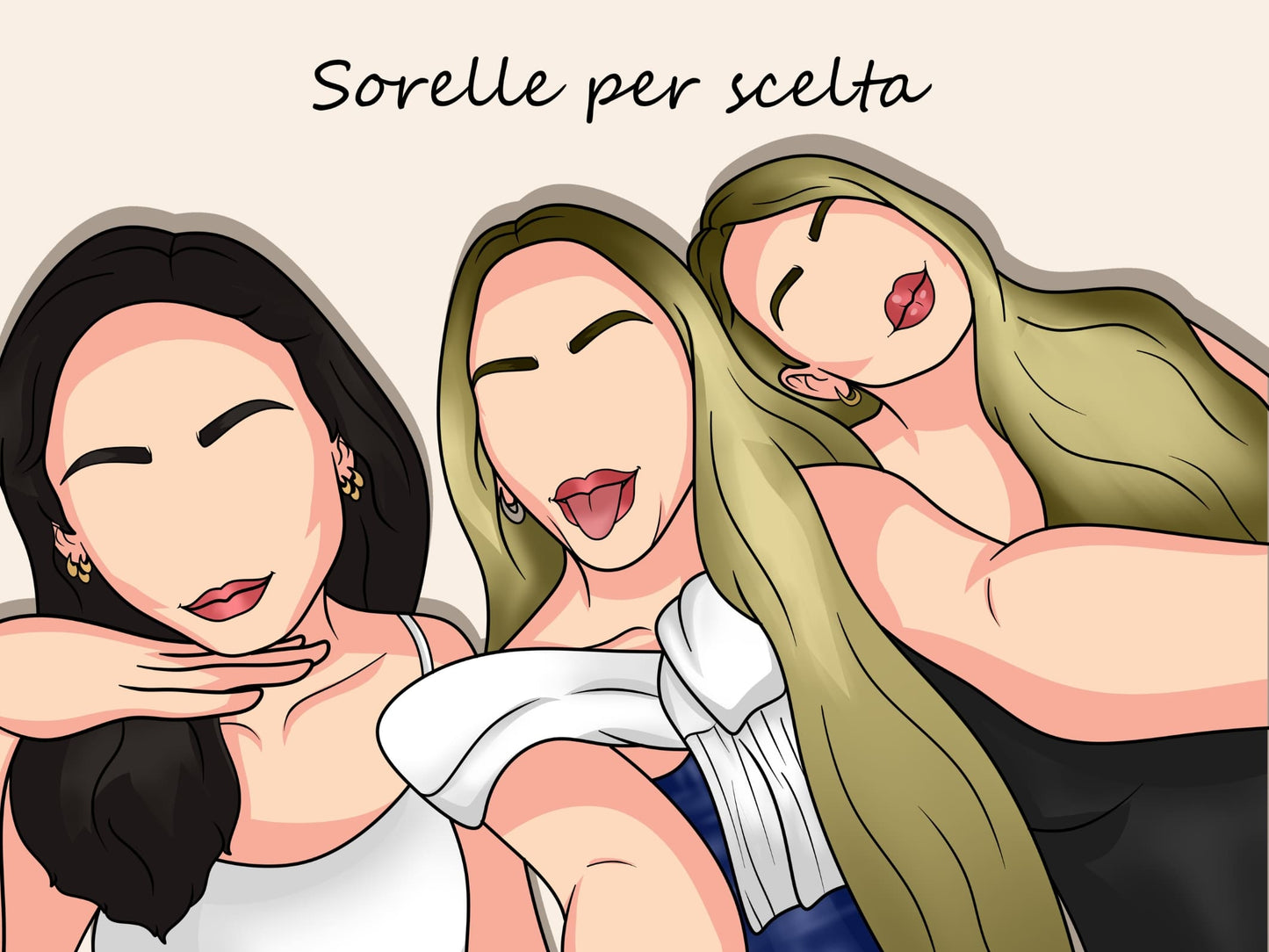 Illustration personnalisée portrait sans visage