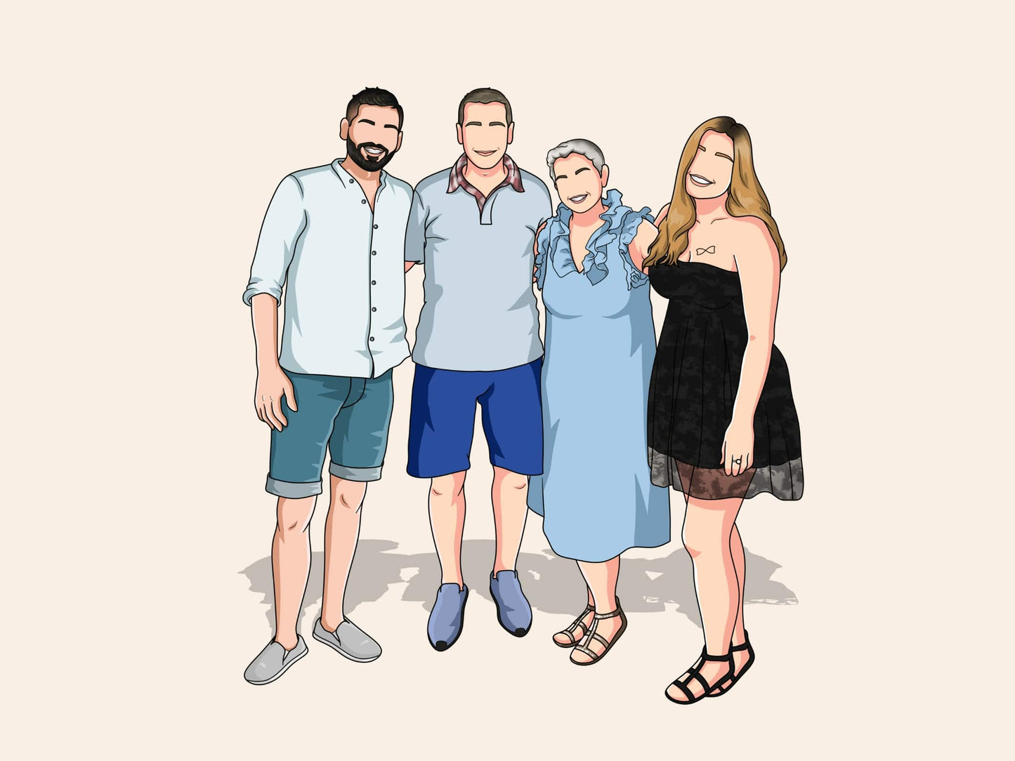 Illustration personnalisée portrait sans visage