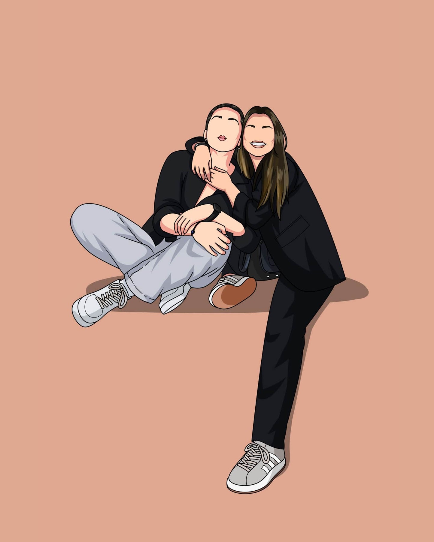 Illustration personnalisée portrait sans visage