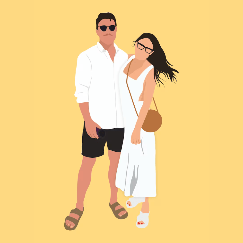 Illustration personnalisée portrait sans visage