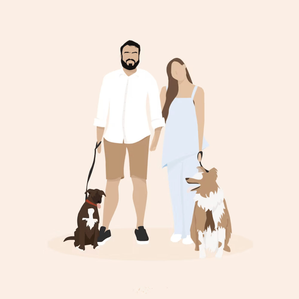 Illustration personnalisée portrait sans visage