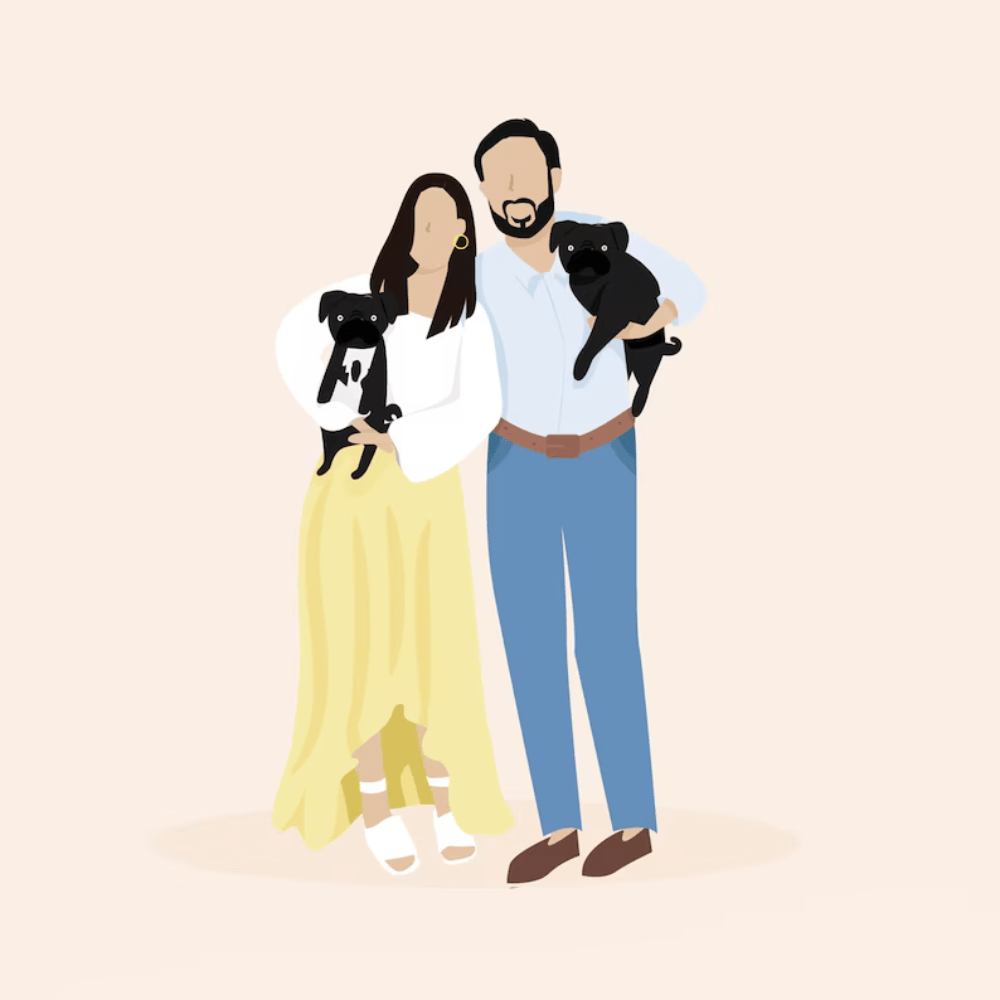 Illustration personnalisée portrait sans visage