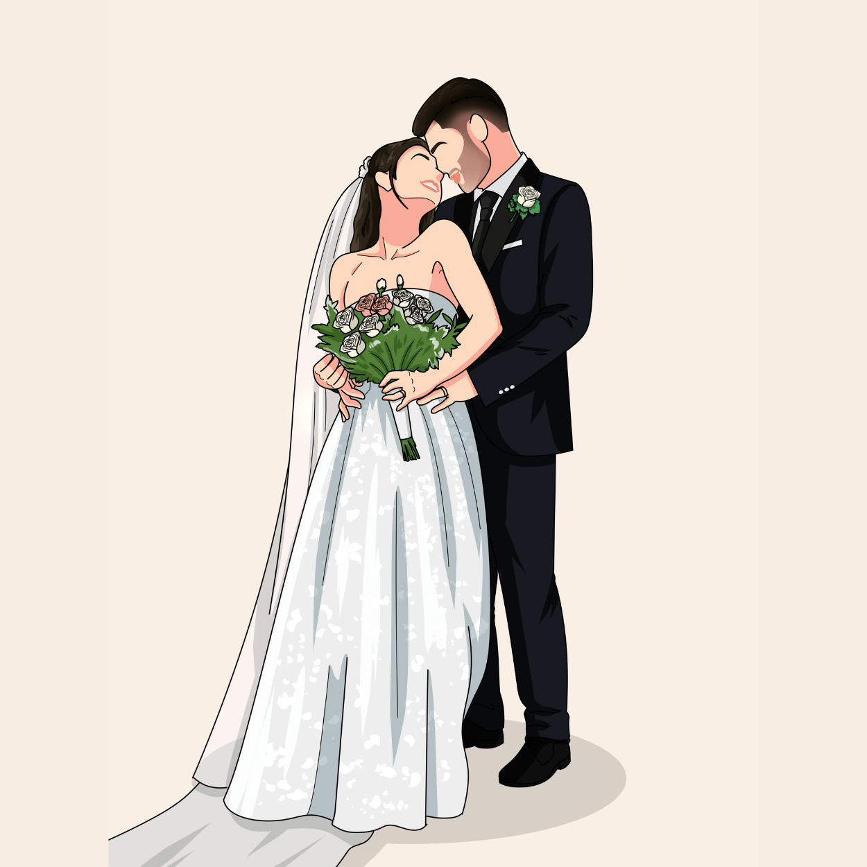 Illustration personnalisée portrait sans visage