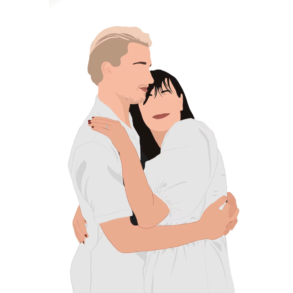 Illustration personnalisée portrait sans visage