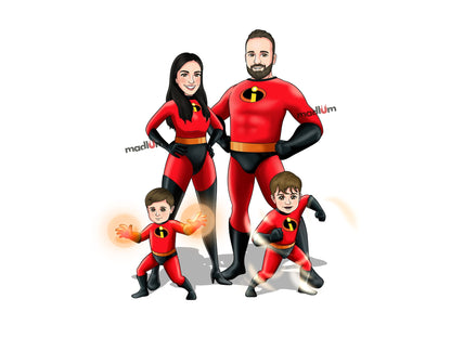 Ritratto Personalizzato: Famiglia contro il Crimine!