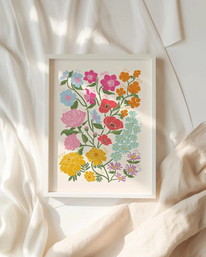 Jardín Familiar – Ilustración Personalizada con Flores de Nacimiento