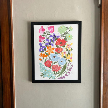Jardín Familiar – Ilustración Personalizada con Flores de Nacimiento
