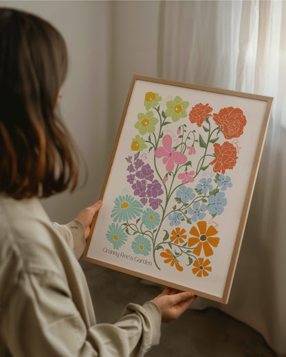 Jardín Familiar – Ilustración Personalizada con Flores de Nacimiento