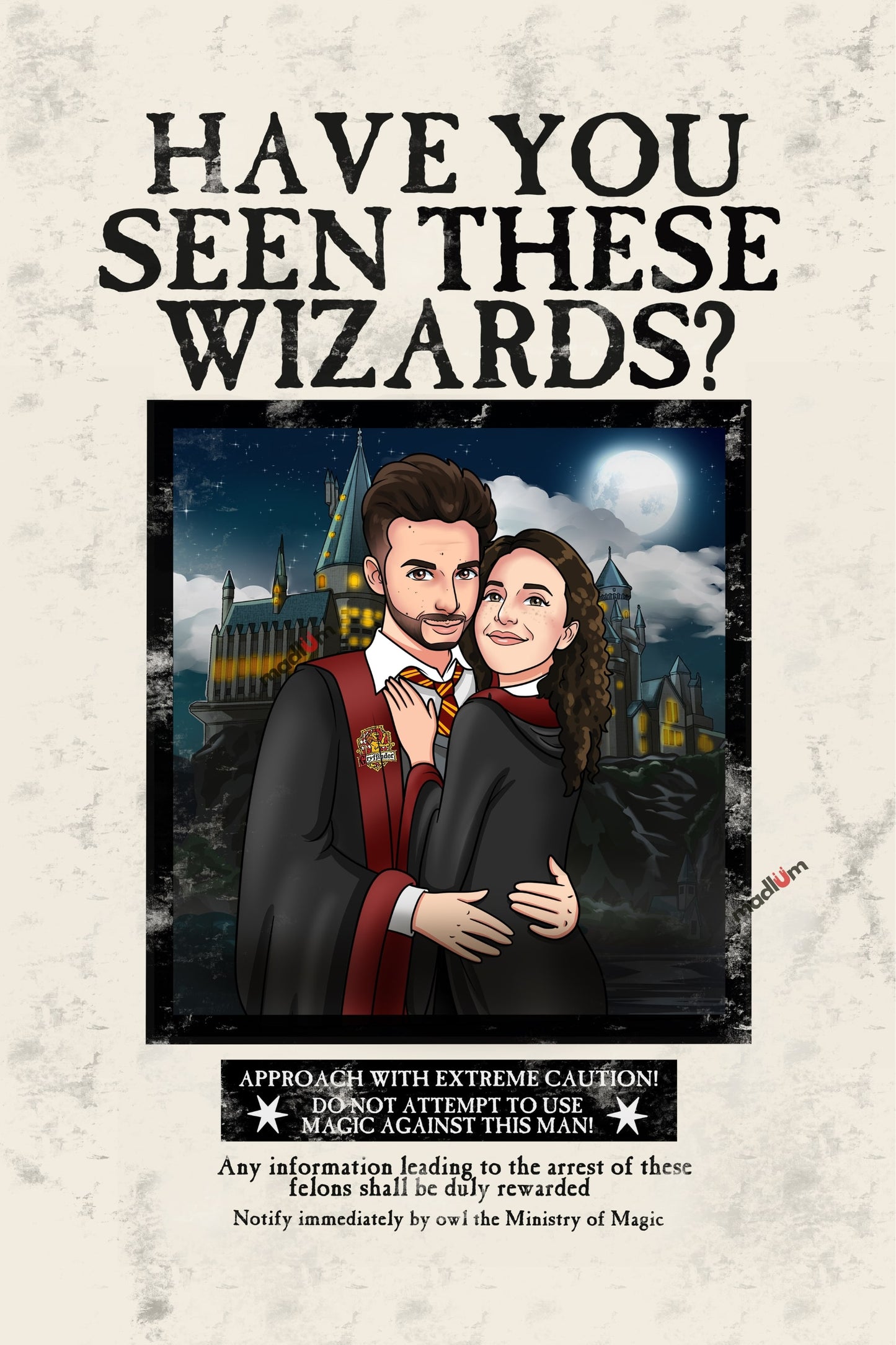 Personalisierte Porträt - Gesuchtes Magier-Plakat