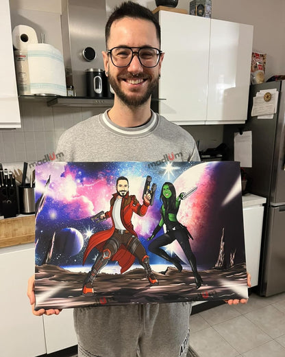 Portret van een stel: verander in een superheld!