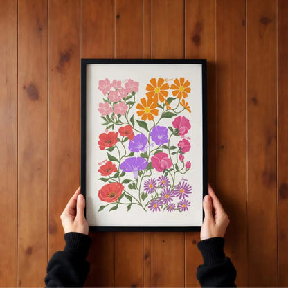 Jardín Familiar – Ilustración Personalizada con Flores de Nacimiento