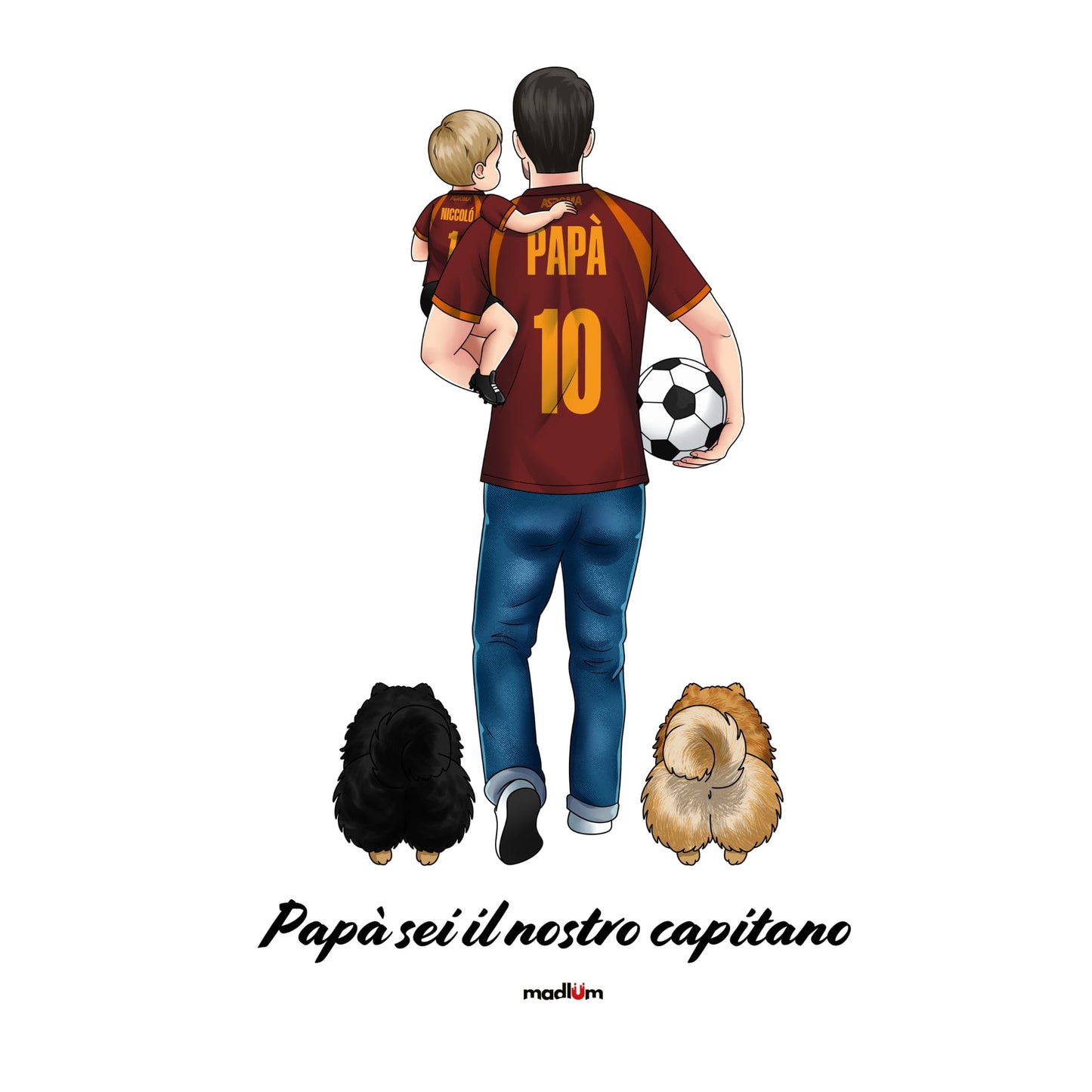 Ritratto su t-shirt/felpa – una sola grande passione
